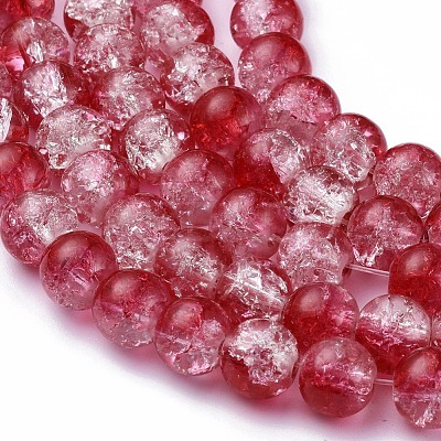 Baking Paint Crackle Glass Beads Strands X-CCG-S001-8mm-15-1