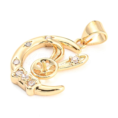 Brass Micro Cubic Zirconia Peg Bail Charms LS-KK-Q794-04C-G-1