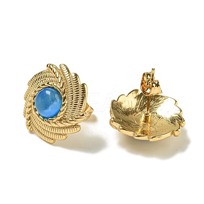 Cat Eye Stud Earrings EJEW-G400-62G-02-1