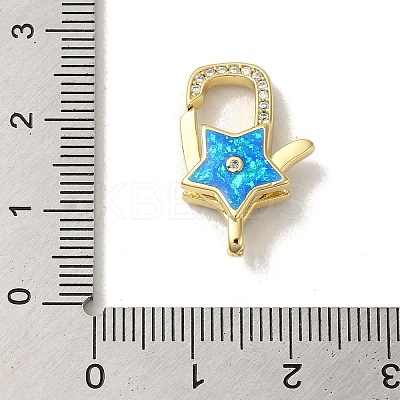 Rack Plating Brass Micro Pave Cubic Zirconia lobster Claw Clasps KK-P268-02G-03-1