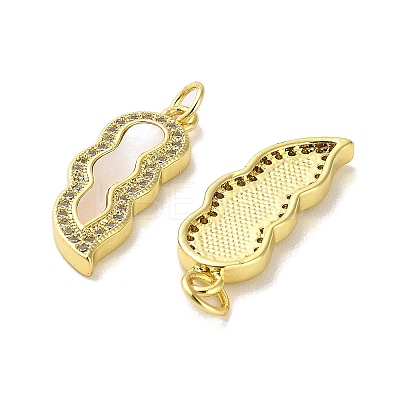 Brass Micro Pave Clear Cubic Zirconia Pendants KK-K365-14C-G-1