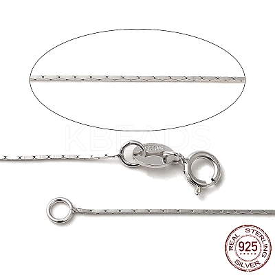 Anti-Tarnish Rhodium Plated 925 Sterling Silver Boston Link Chain Necklaces X-STER-E033-56-1