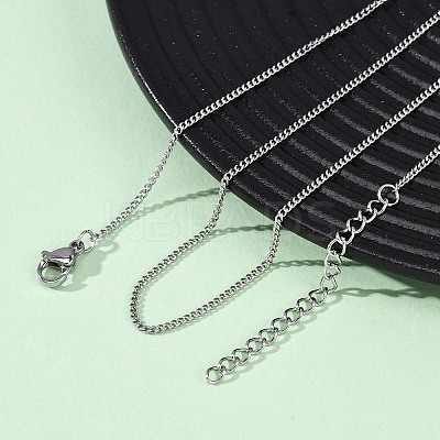 1.5MM 304 Stainless Steel Curb Chain Necklaces NJEW-T016-28P-1
