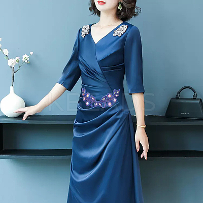 Flower Pattern Rhinstone Appliques AJEW-FG0002-40C-1