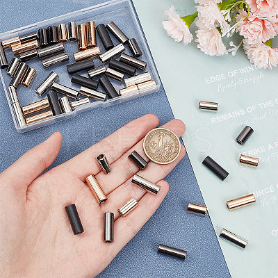 56Pcs 7 Style Zinc Alloy Cord Ends FIND-PH0017-78-1