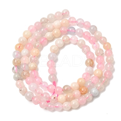 Natural Morganite Round Bead Strands G-I159-4mm-1