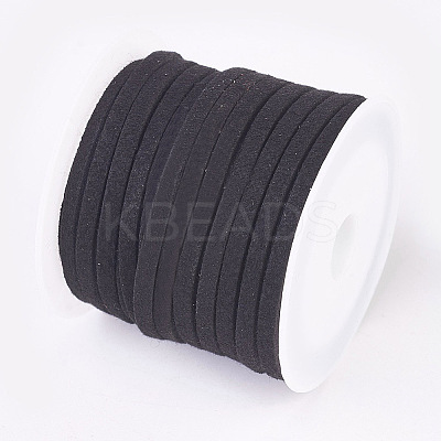 3x1.5mm Black Flat Faux Suede Cord X-LW-R003-01-1