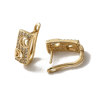 Brass Micro Pave Cubic Zirconia Hoop Earring EJEW-L271-10KCG-01-1
