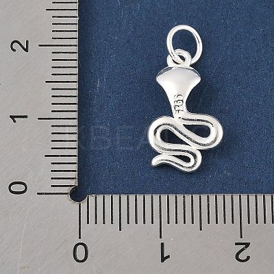 925 Sterling Silver Snake Pendants with Jump Rings STER-R013-12S-1