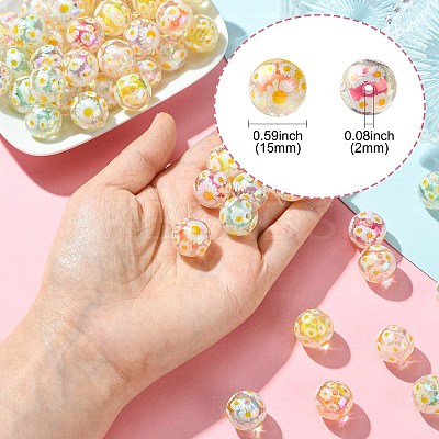 Plating Transparent Acrylic Beads TACR-CJC0001-12-1