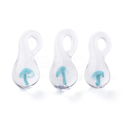 Handmade Lampwork Glass Pendants X-LAMP-Q028-12B-1