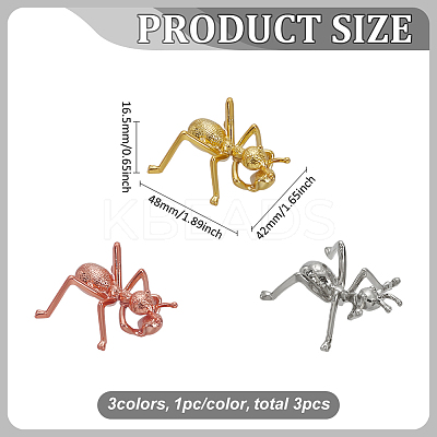 3Pcs 3 Colors Alloy Sculpture Display Decorations DJEW-FG0001-37-1