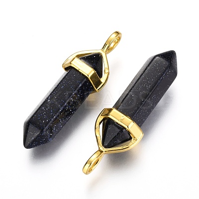 Synthetic Blue Goldstone Double Terminated Pointed Pendants G-G902-C12-1