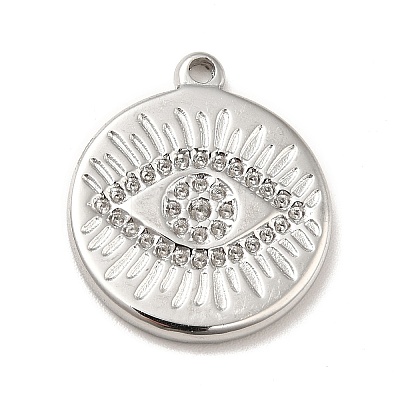 Tarnish Resistant 304 Stainless Steel Pendants Rhinestone Setting STAS-A066-16P-1
