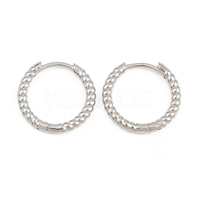 Brass Huggie Hoop Earrings KK-CBA8324-18A-P-1