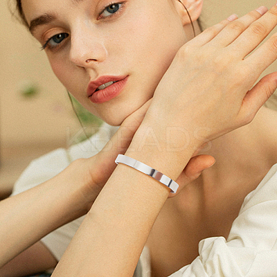 5Pcs 5 Colors Stainless Steel Plain Open Cuff Bangles Set for Women BJEW-AN0001-44-1