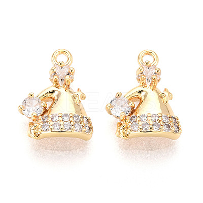 Brass Micro Pave Cubic Zirconia Charms KK-N263-134G-1