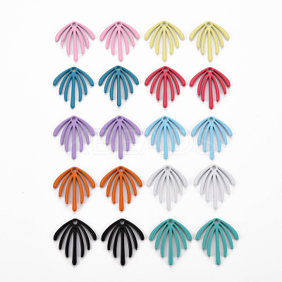 Spray Painted Alloy Pendants PALLOY-Q433-029-RS-1