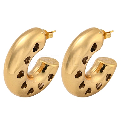 PVD Vacuum Plating 202 Stainless Steel Hoop Earring EJEW-H003-21G-03-1