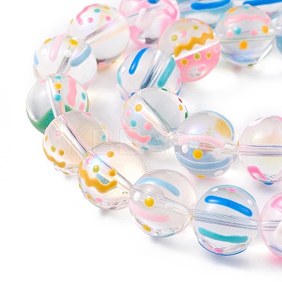 Transparent Glass Beads Strands LAMP-F029-01E-1