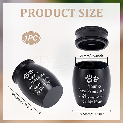 1Pc Stainless Steel Storage Containers Cremation Urn for Pet AJEW-UN0002-65-1