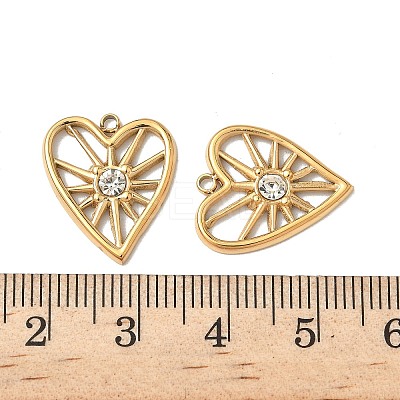 304 Stainless Steel Rhinestone Pendants STAS-V015-07B-G-1