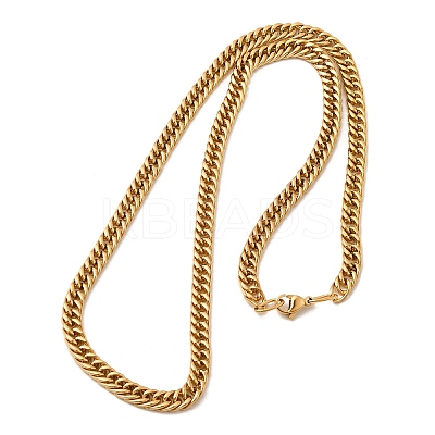 5.5MM 304 Stainless Steel Cuban Link Chain Necklaces for Men NJEW-B134-08A-G-1