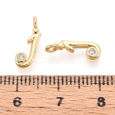 Brass Micro Pave Cubic Zirconia Charms KK-N263-97G-J-1