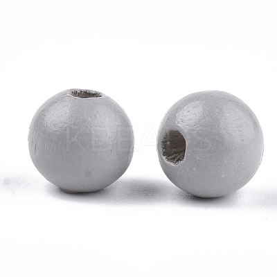 Painted Natural Wood Beads WOOD-S049-05H-1