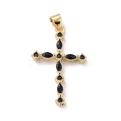 Eco-friendly Brass Micro Pave Cubic Zirconia Pendants X-KK-D066-26G-RS-1