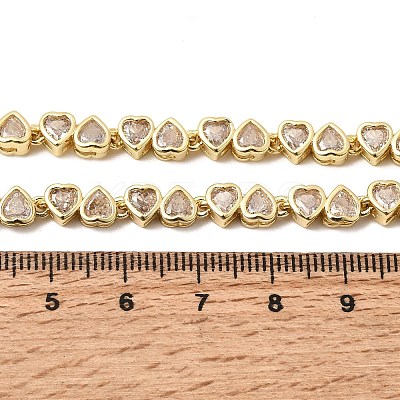 Brass Micro Pave Cubic Zirconia Geometric Tennis Necklaces NJEW-C121-02A-G-1