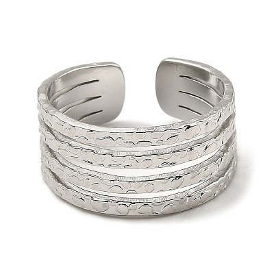 Non-Tarnish 304 Stainless Steel Open Cuff Rings RJEW-Z018-33P-1