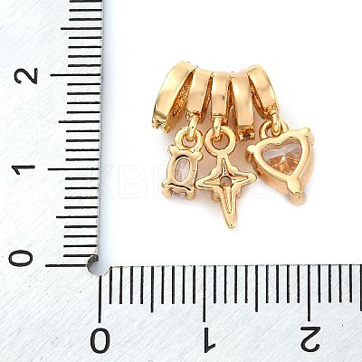 Brass Micro Pave Cubic Zirconia Pendants KK-P289-03G-1