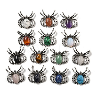 Natural & Synthetic Mixed Gemstone Pendants G-G147-05AS-1