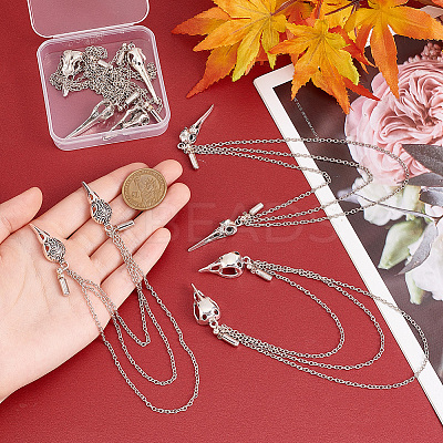 Alloy Charm Hanging Chains Collar Pins Tie Clips AJEW-GO00025-1