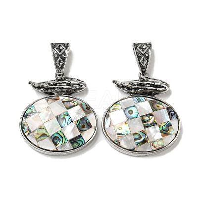 Natural Paua Shell Pendants FIND-Z032-04C-1