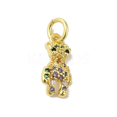 Real 18K Gold Plated Brass Pave Colorful Cubic Zirconia Pendants KK-M283-06C-02-1