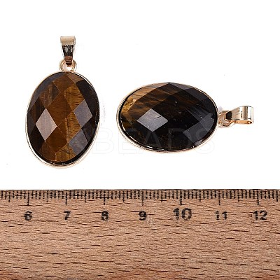 Natural Tiger Eye Pendants G-Q606-92G-03-1