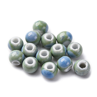 Bright Glazed Porcelain Beads PORC-D300-A24-1