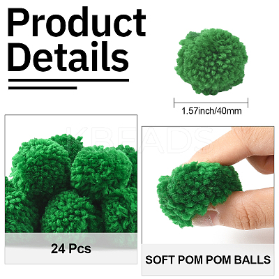 24Pcs Wool Soft Pompom Ball DIY-SC0031-31C-02-1