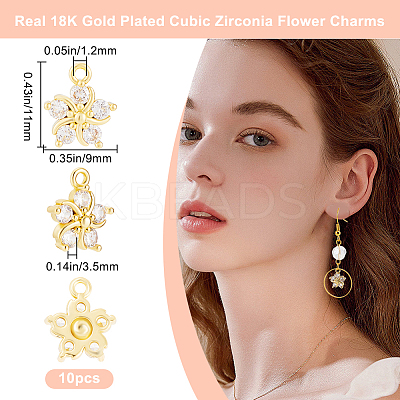10Pcs Eco-Friendly Rack Plating Brass Micro Pave Clear Cubic Zirconia Charms KK-BBC0015-93-1