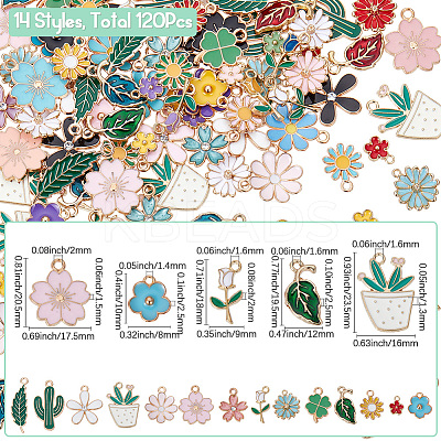 14 Styles Alloy Enamel Pendants ENAM-SC0005-96-1