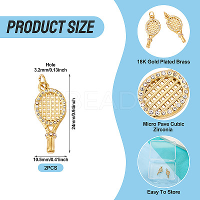 2Pcs 304 Stainless Steel Micro Pave Cubic Zirconia Pendants STAS-TA0003-13-1