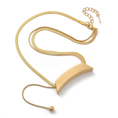 304 Stainless Steel Curved Tube Snake Chain Necklaces for Women NJEW-Z061-04G-02-1
