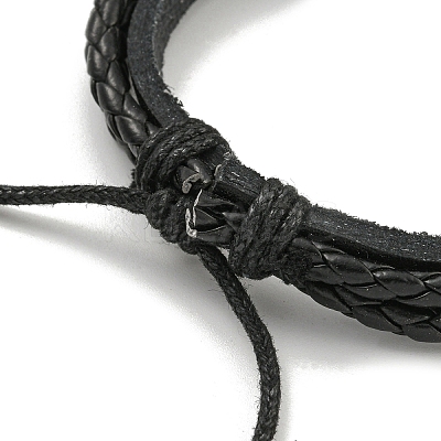 PU Imitation Leather Cord Triple Layer Multi-strand Bracelets BJEW-P329-05A-EB-1