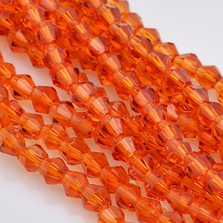 Faceted Bicone Glass Beads Strands X-EGLA-P017-3mm-06-1