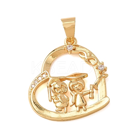 Brass Micro Pave Cubic Zirconia Pendants KK-CBA0009-10G-E-1