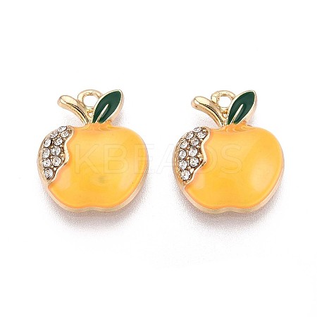 Rack Plating Alloy Crystal Rhinestone Enamel Pendants PALLOY-T091-29A-1