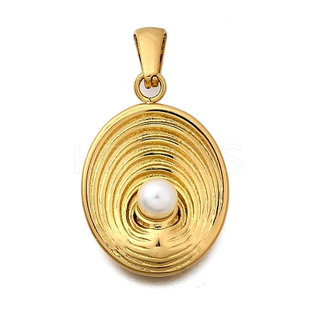 Plastic Pearl Pendants STAS-Q360-06A-G-1