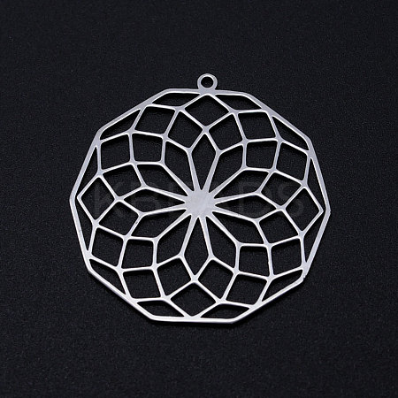 Non-Tarnish 201 Stainless Steel Filigree Charms STAS-T049-T693-1-1
